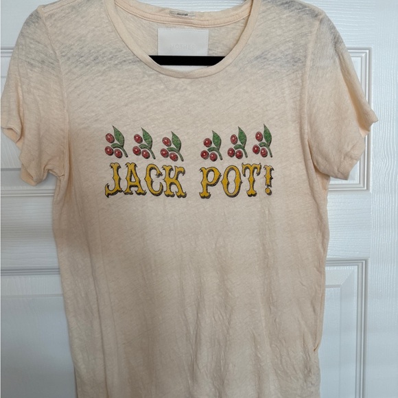 MOTHER Jackpot Woman’s Graphic T-Shirt - Light Peach - Picture 1 of 4